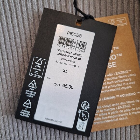 Women's PIECES long sleeve knit cardigan - Picture 2 of 9